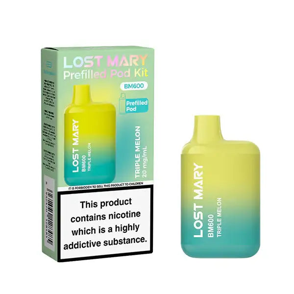 Lost Mary prefilled pod kit with packaging on a white background