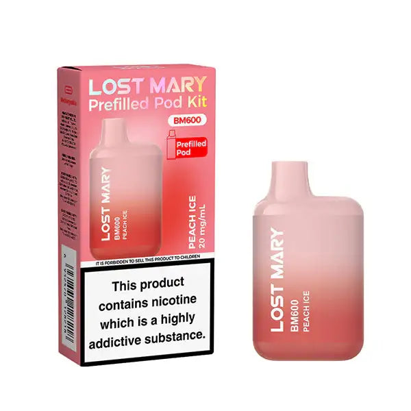 Lost Mary prefilled pod kit with packaging and product on a white background