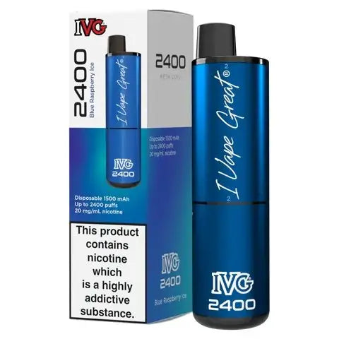 IVG 2400 vape device and packaging on a white background