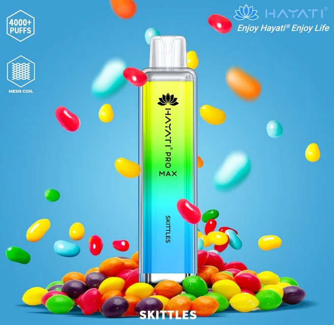 hayati pro max 4000 disposable vape puff bar skittles